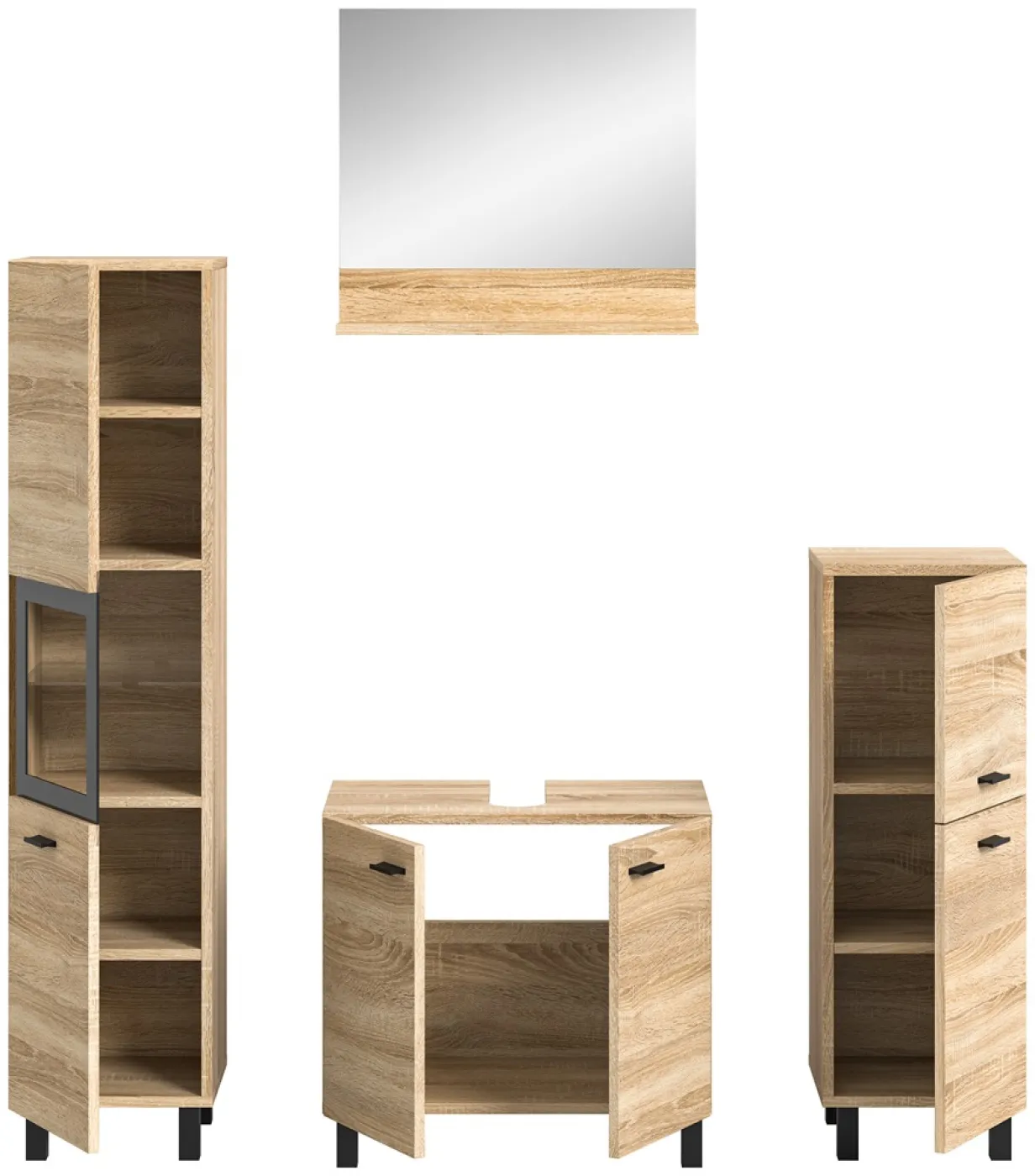 Badezimmer Set Boston 4 | 4-teilig | Eiche Sonoma