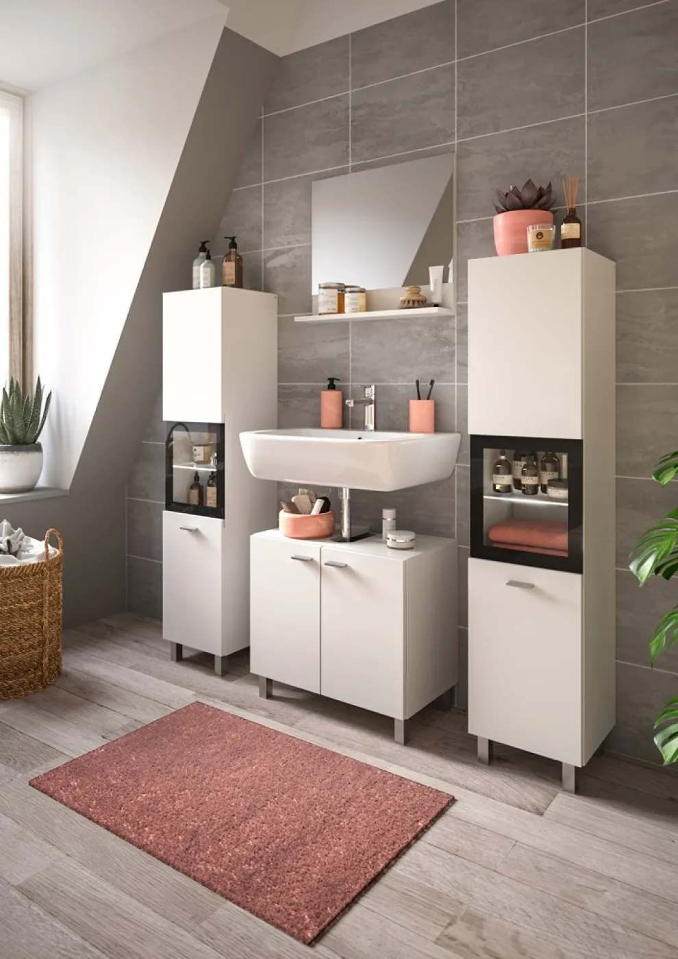 Badezimmer Set Boston 4 | 4-teilig | weiß