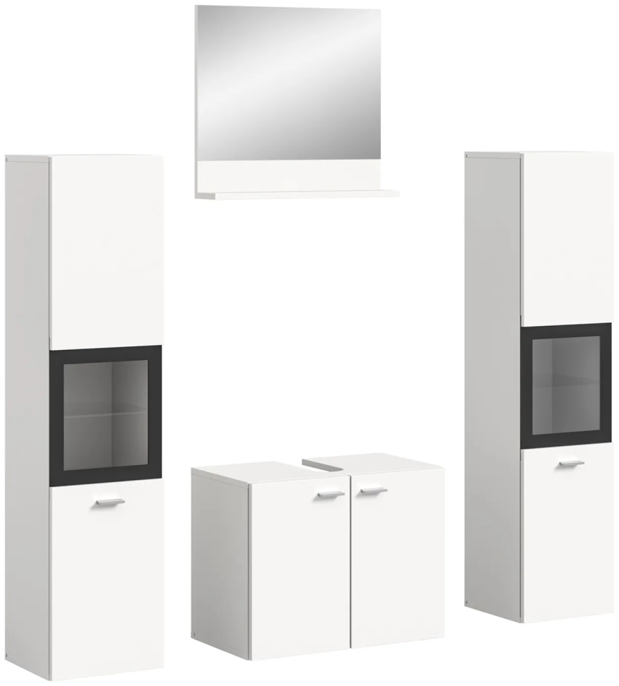 Badezimmer Set Boston 4 | 4-teilig | weiß