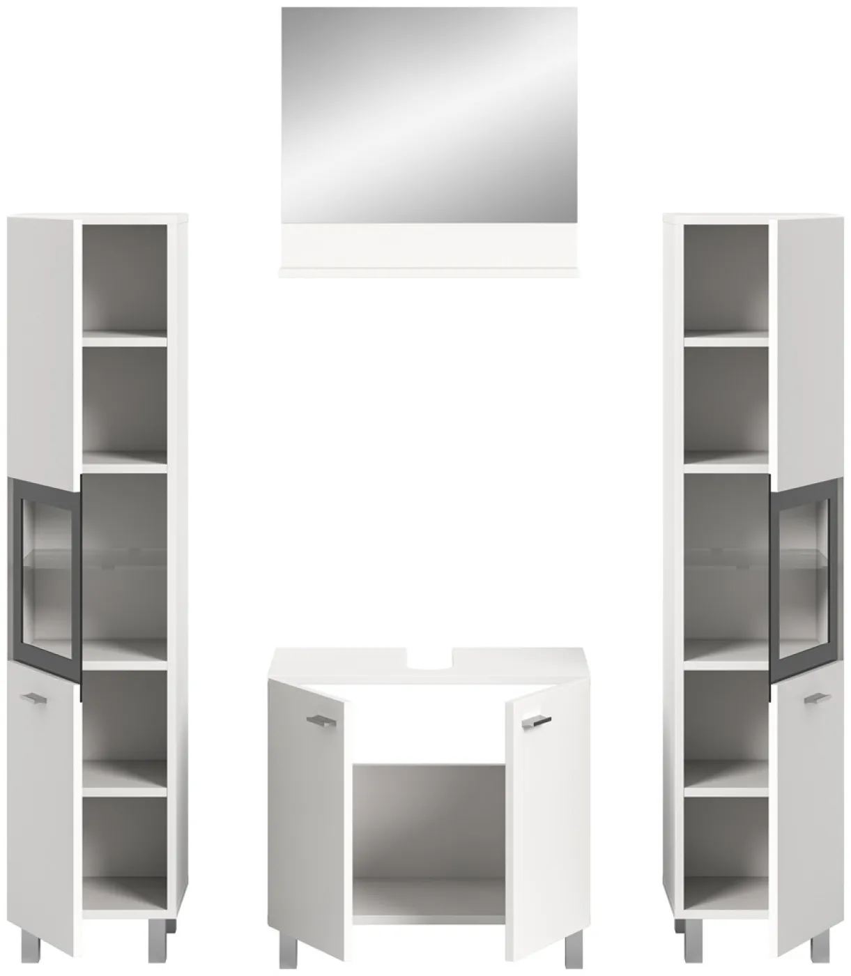 Badezimmer Set Boston 4 | 4-teilig | weiß