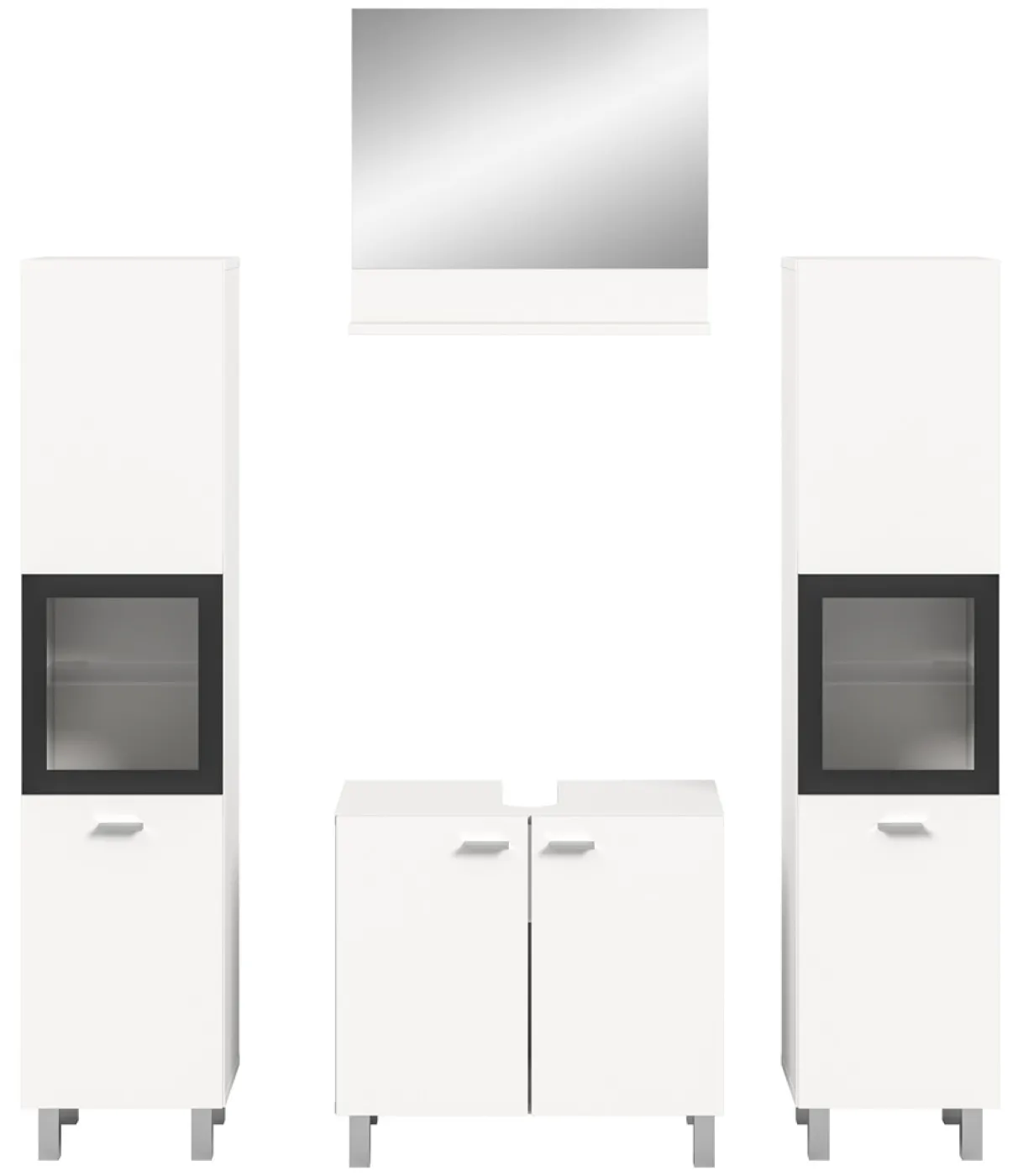 Badezimmer Set Boston 4 | 4-teilig | weiß | ohne Aufsatzleuchte