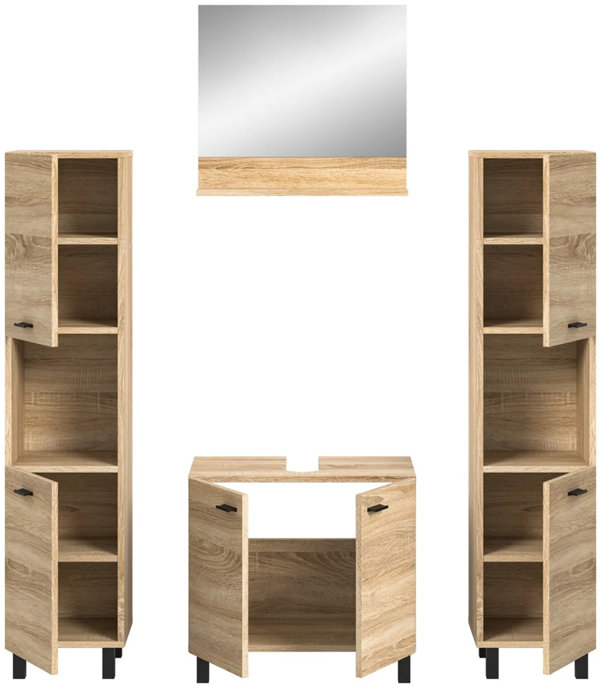 Badezimmer Set Boston | 4-teilig | Sonoma Eiche