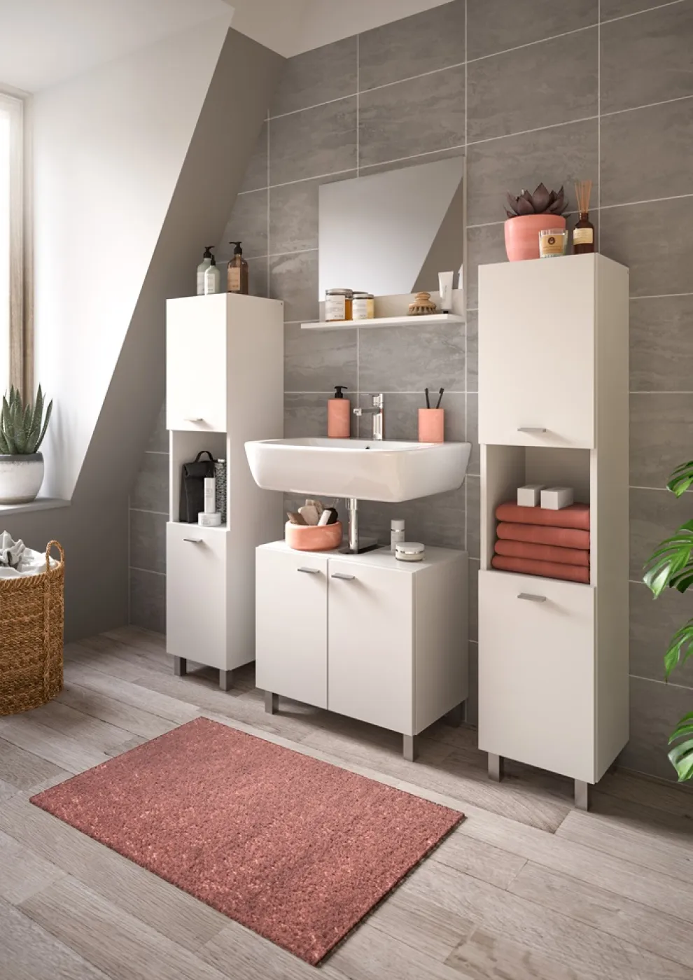 Badezimmer Set Boston | 4-teilig | weiß