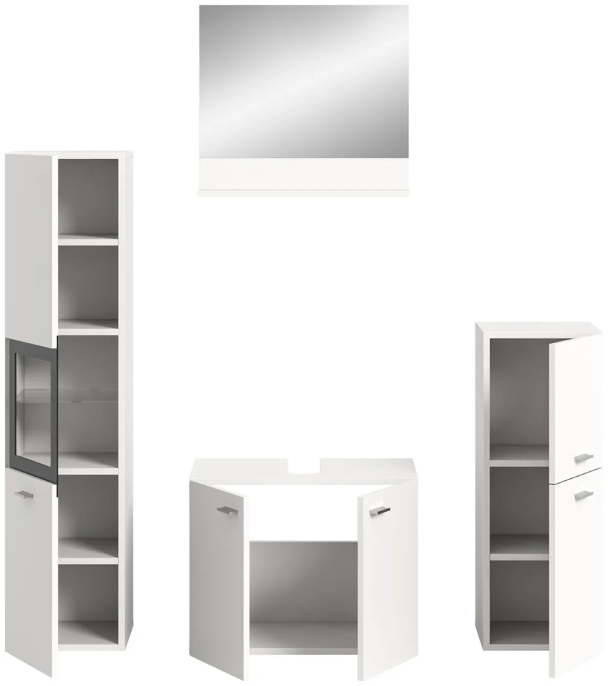 Badezimmer Set Boston 5 | 4-teilig | weiß