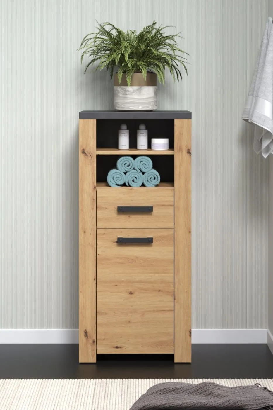 Badezimmer-Set Follow | Artisan Eiche / Matera grau | 4-teilig ohne