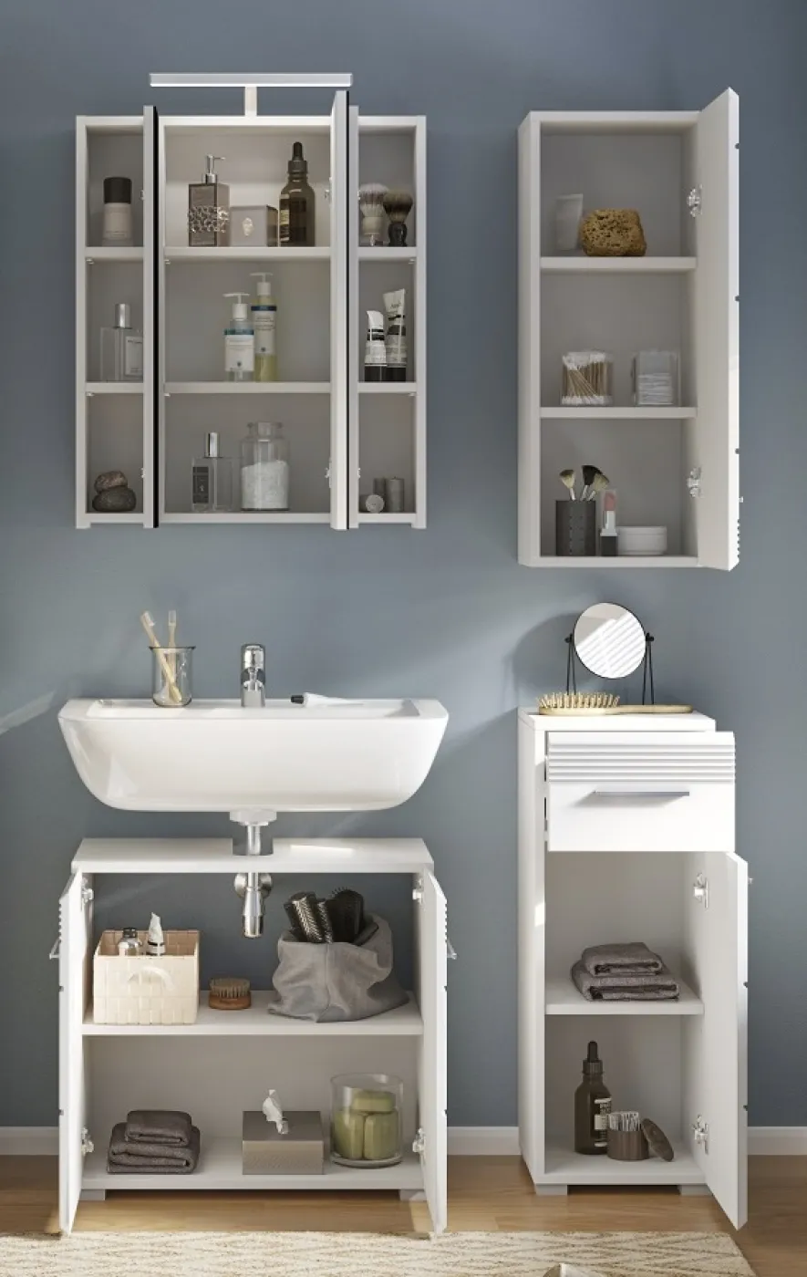 Badezimmer-Set Linus | weiß Hochglanz | 4-teilig