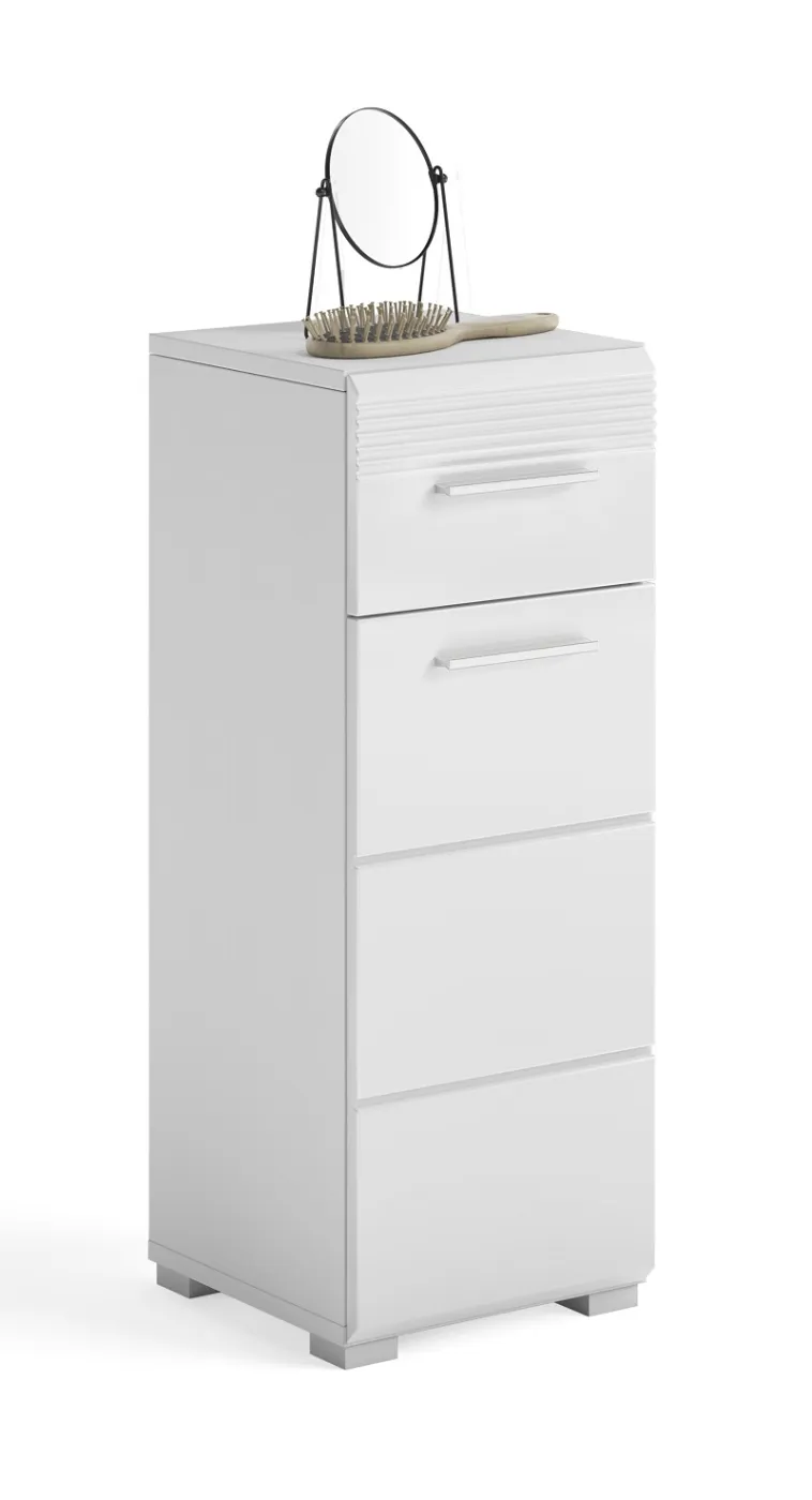 Badezimmer-Set Linus | weiß Hochglanz | 4-teilig ohne Aufsatzleuchte