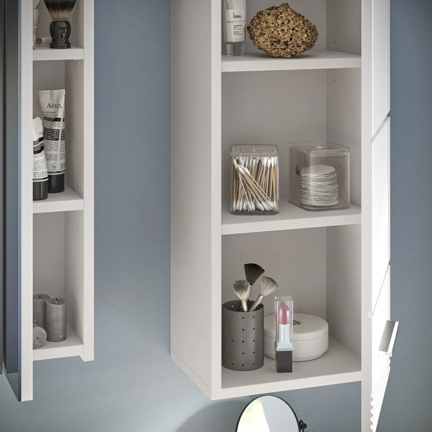 Badezimmer-Set Linus| weiß Hochglanz | 5-teilig