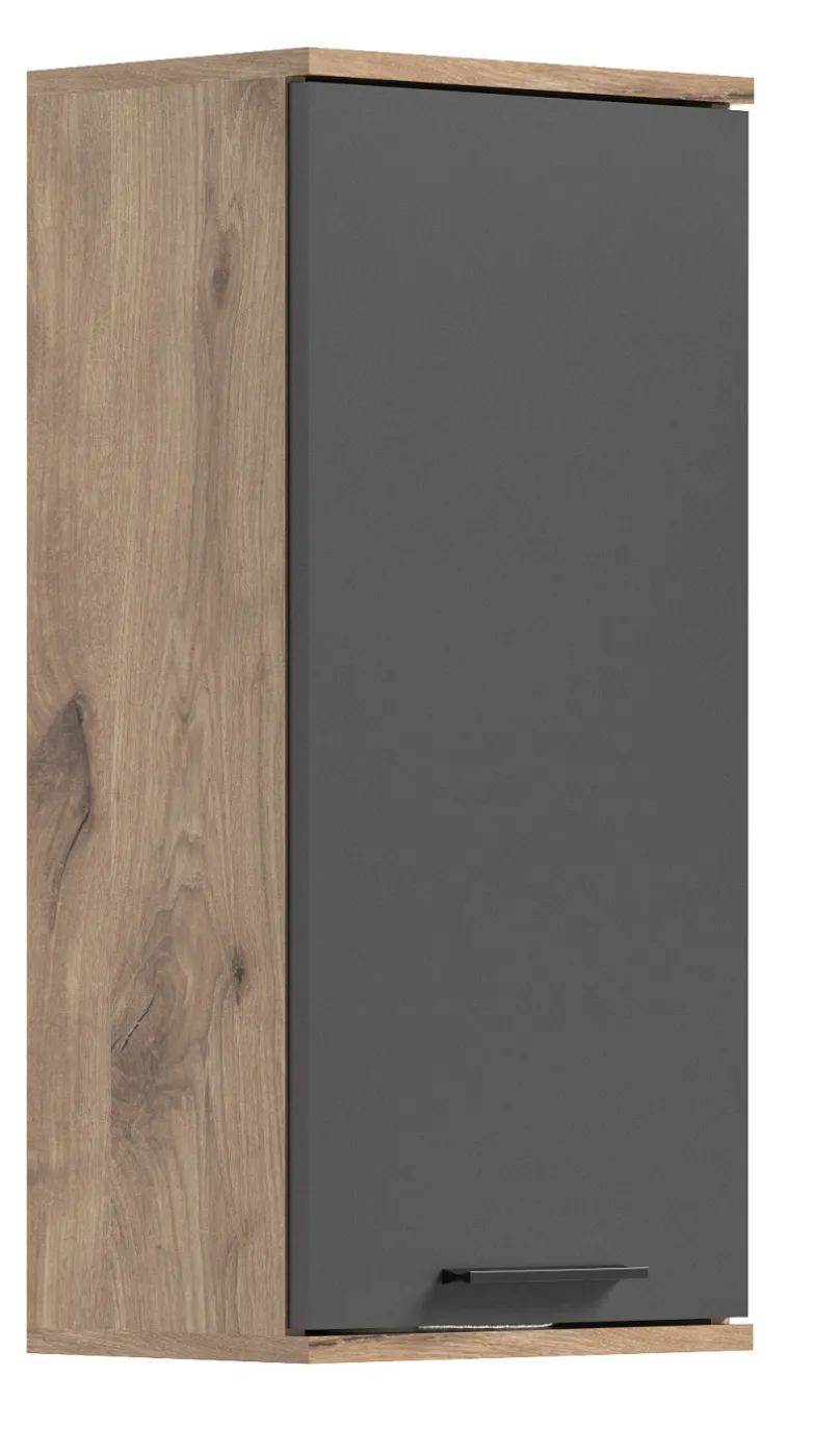 Badezimmer-Set Mason 1 | Nox Oak / Basalt grau | 4-teilig mit Handtuchhalter