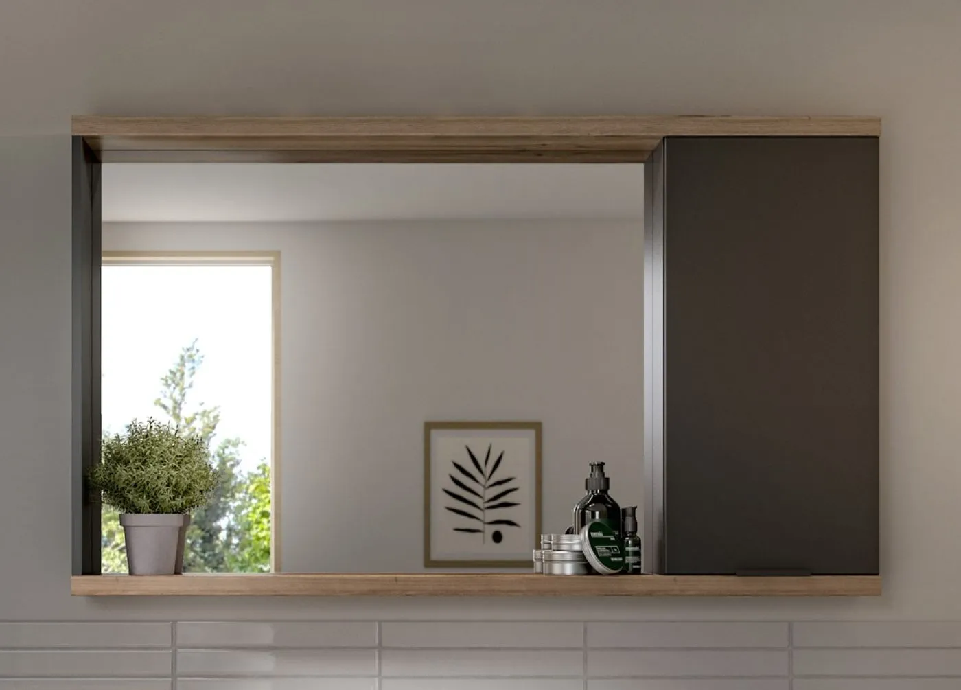 Badezimmer Set Nuaro | 3-teilig | Nox Oak / anthrazit grau ohne