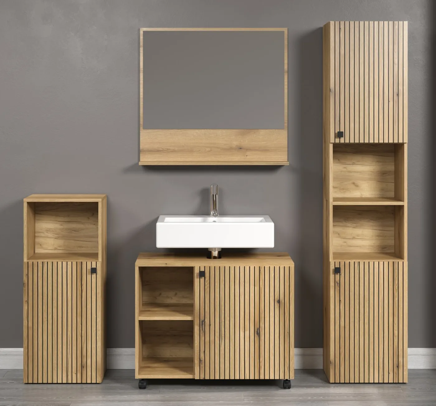 Badezimmer-Set Pure Bliss | Evoke Eiche | 4-teilig