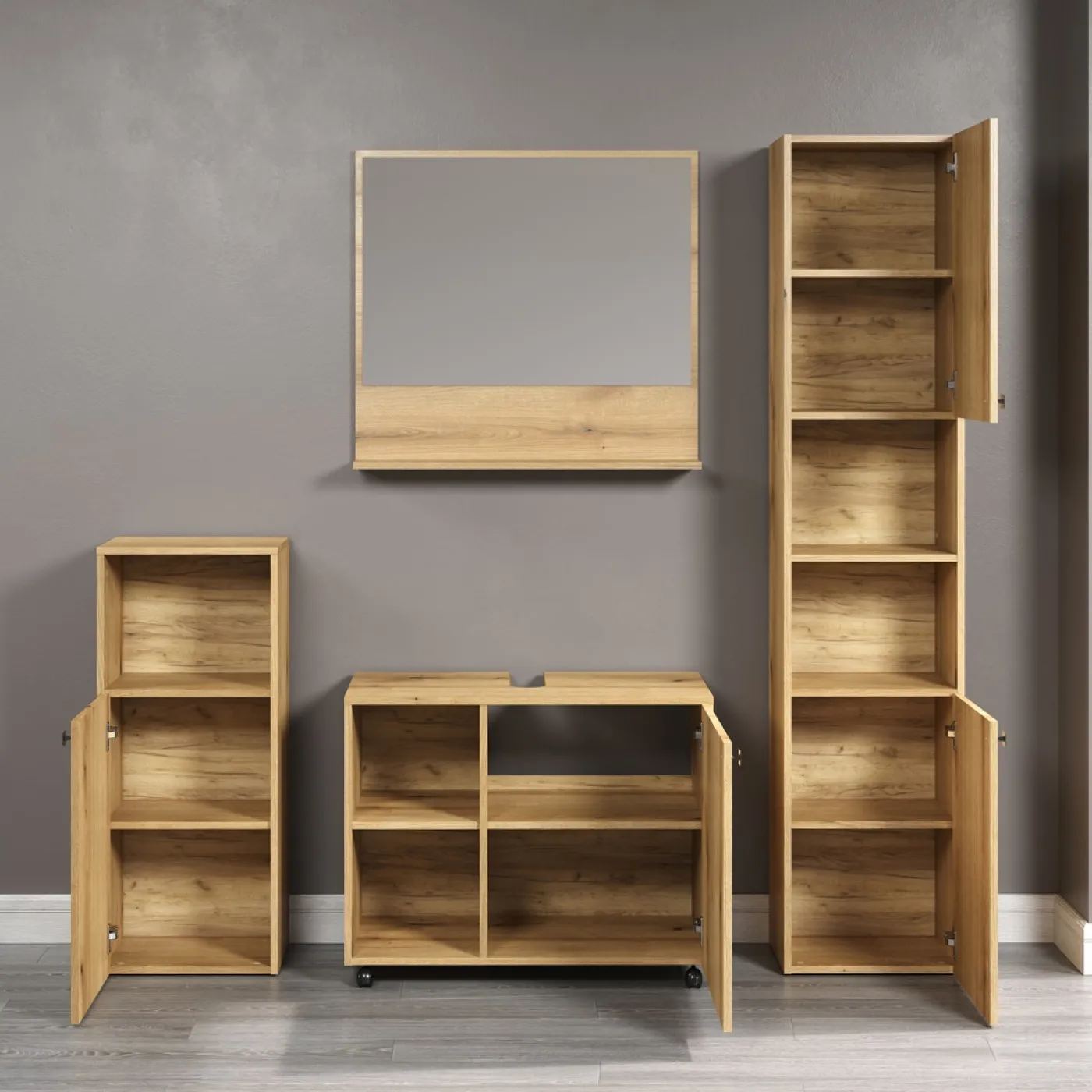 Badezimmer-Set Pure Bliss | Evoke Eiche | 4-teilig