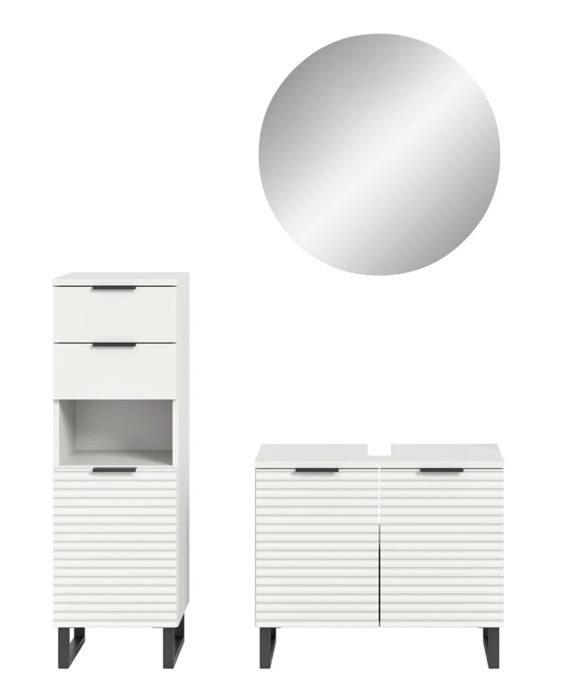 Badezimmer-Set Riff 1 | weiß | 3-teilig ohne Beleuchtung