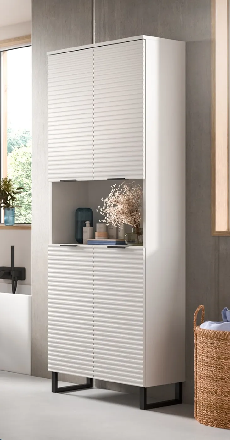 Badezimmer Set Riff | 4-teilig | weiß