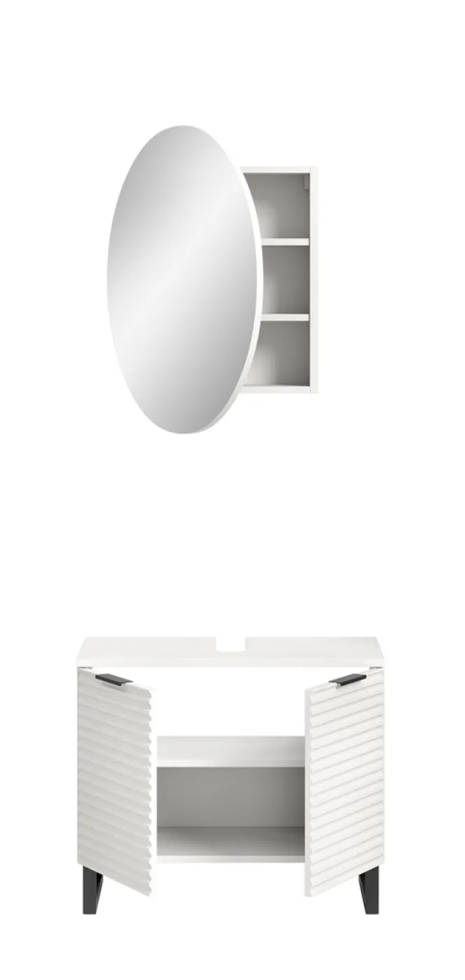 Badezimmer-Set Riff | weiß | 2-teilig