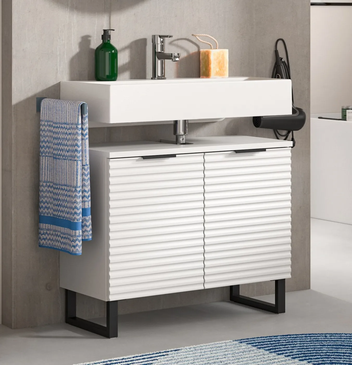 Badezimmer-Set Riff | weiß | 2-teilig