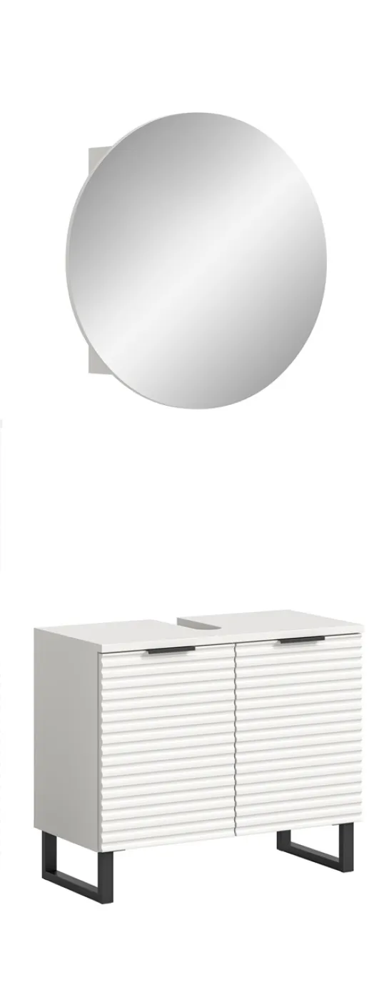 Badezimmer-Set Riff | weiß | 2-teilig ohne Beleuchtung