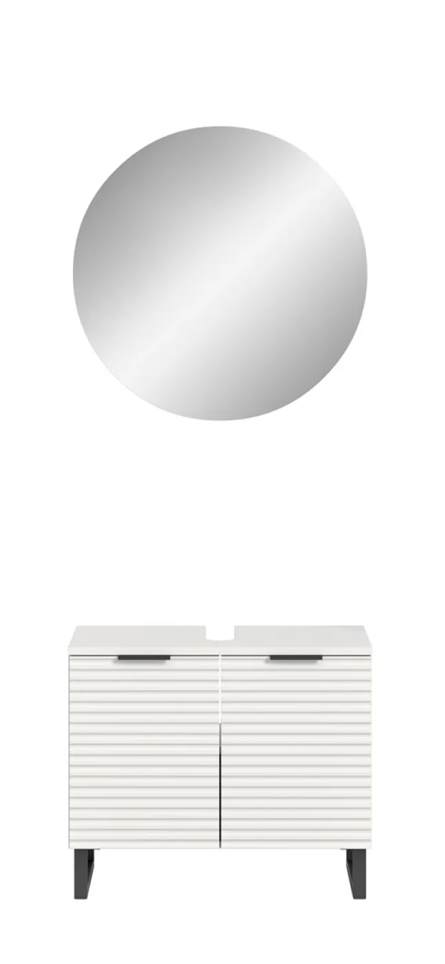 Badezimmer-Set Riff | weiß | 2-teilig ohne Beleuchtung