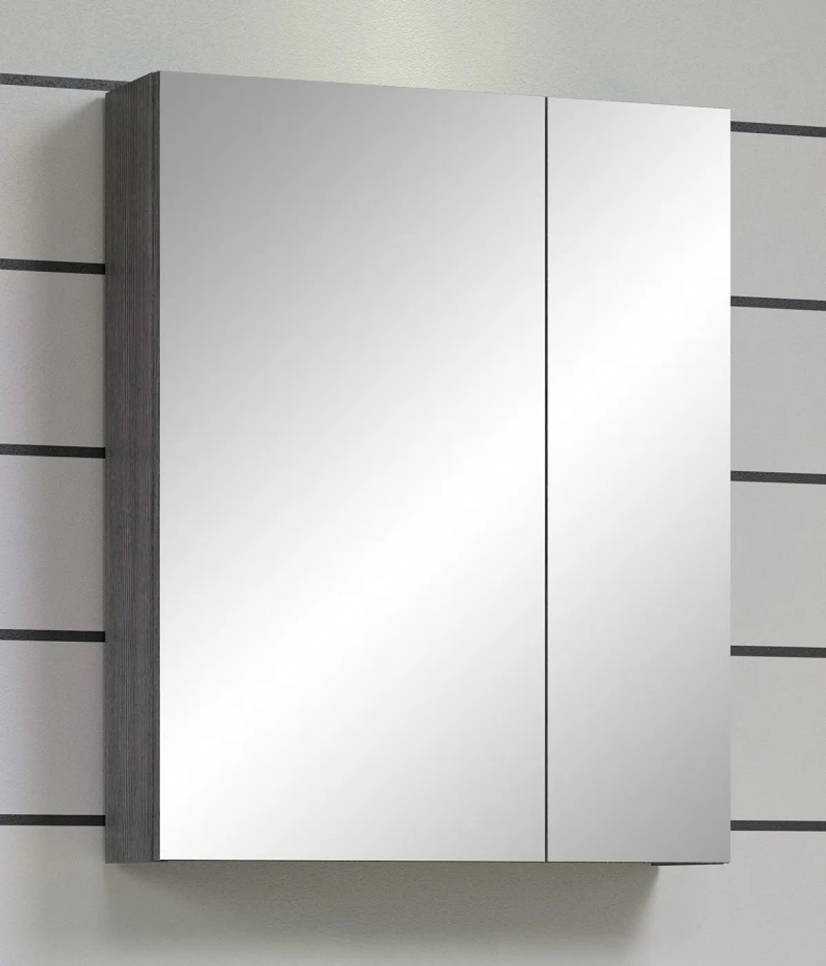 Badezimmer-Set Riva | inkl. Waschbecken | weiß / rauchsilber | 2-teilig