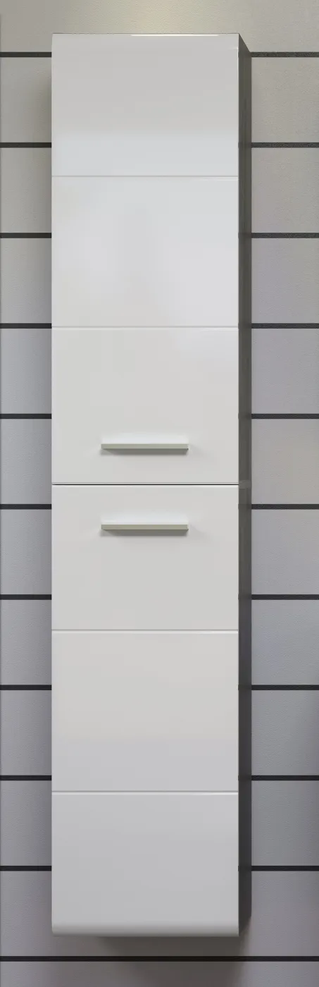 Badezimmer Set Riva | inkl. Waschbecken | weiß / rauchsilber | 3-teilig ohne Aufsatzleuchte