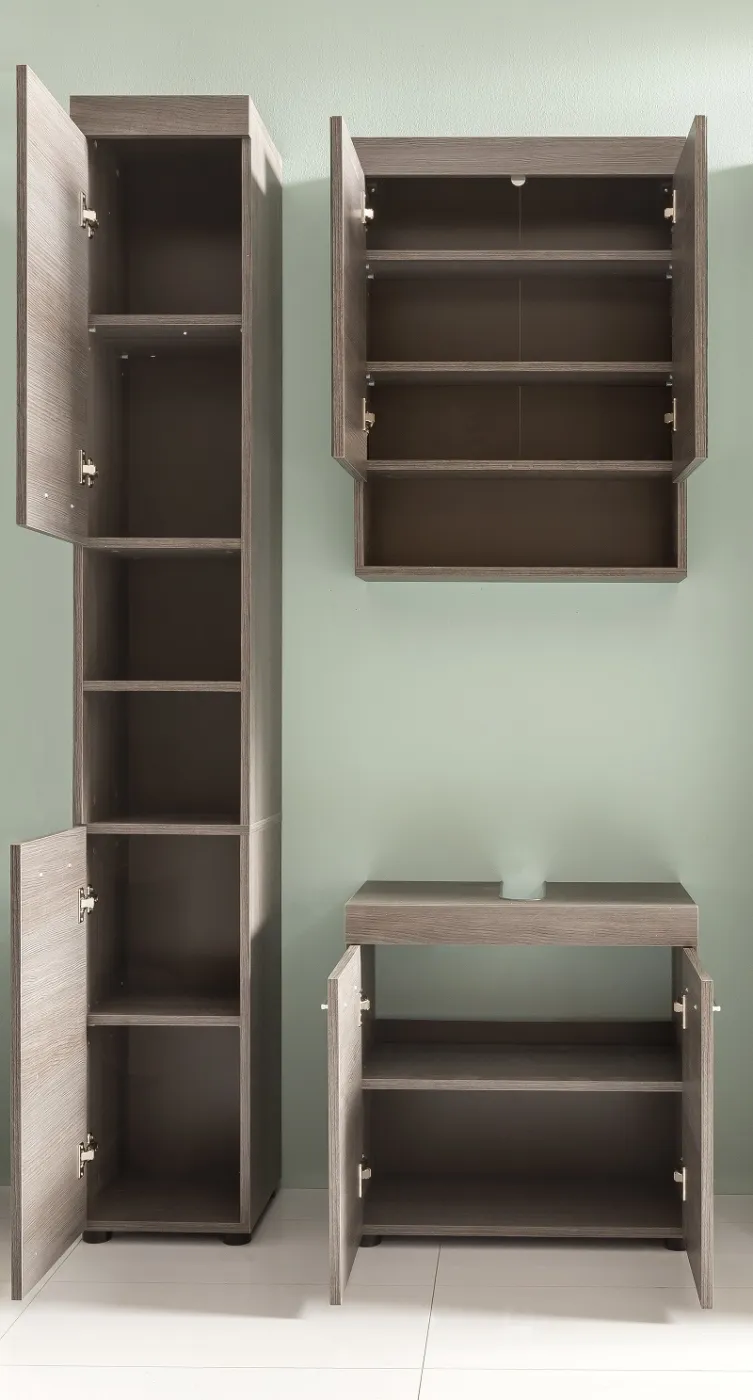 Badezimmer-Set Runner | rauchsilber | 3-teilig