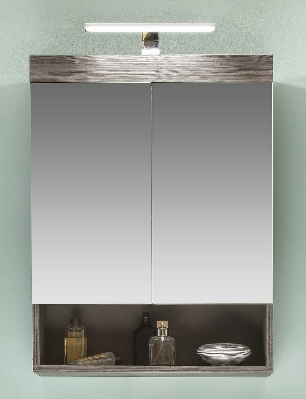 Badezimmer-Set Runner | rauchsilber | 3-teilig ohne Aufsatzleuchte