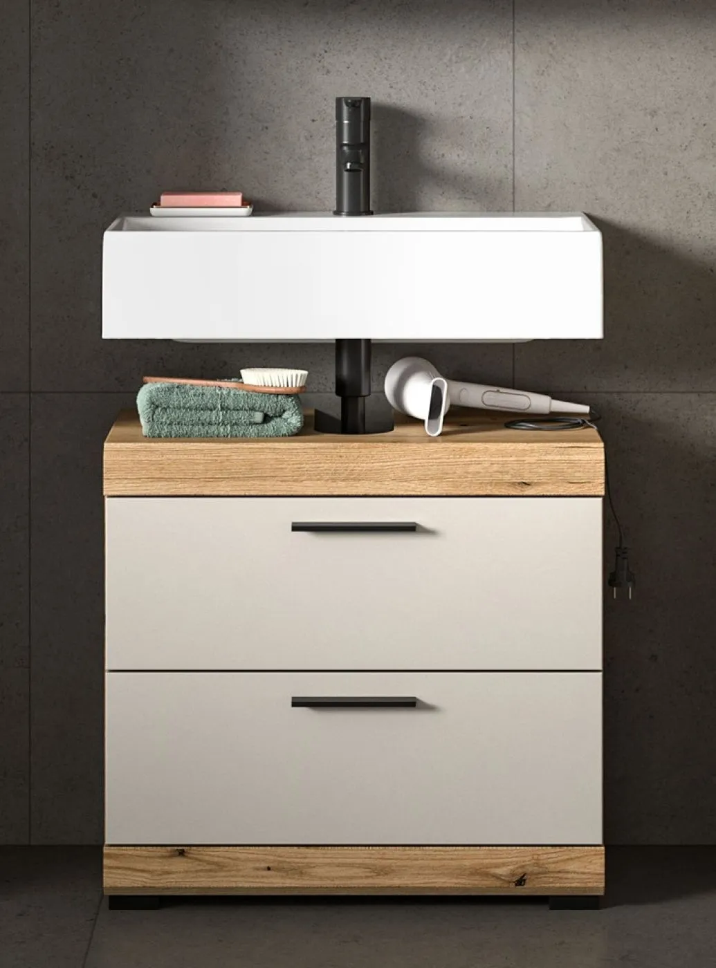 Badezimmer-Set Scout 1 | Kaschmir / Evoak Oak | 5-teilig