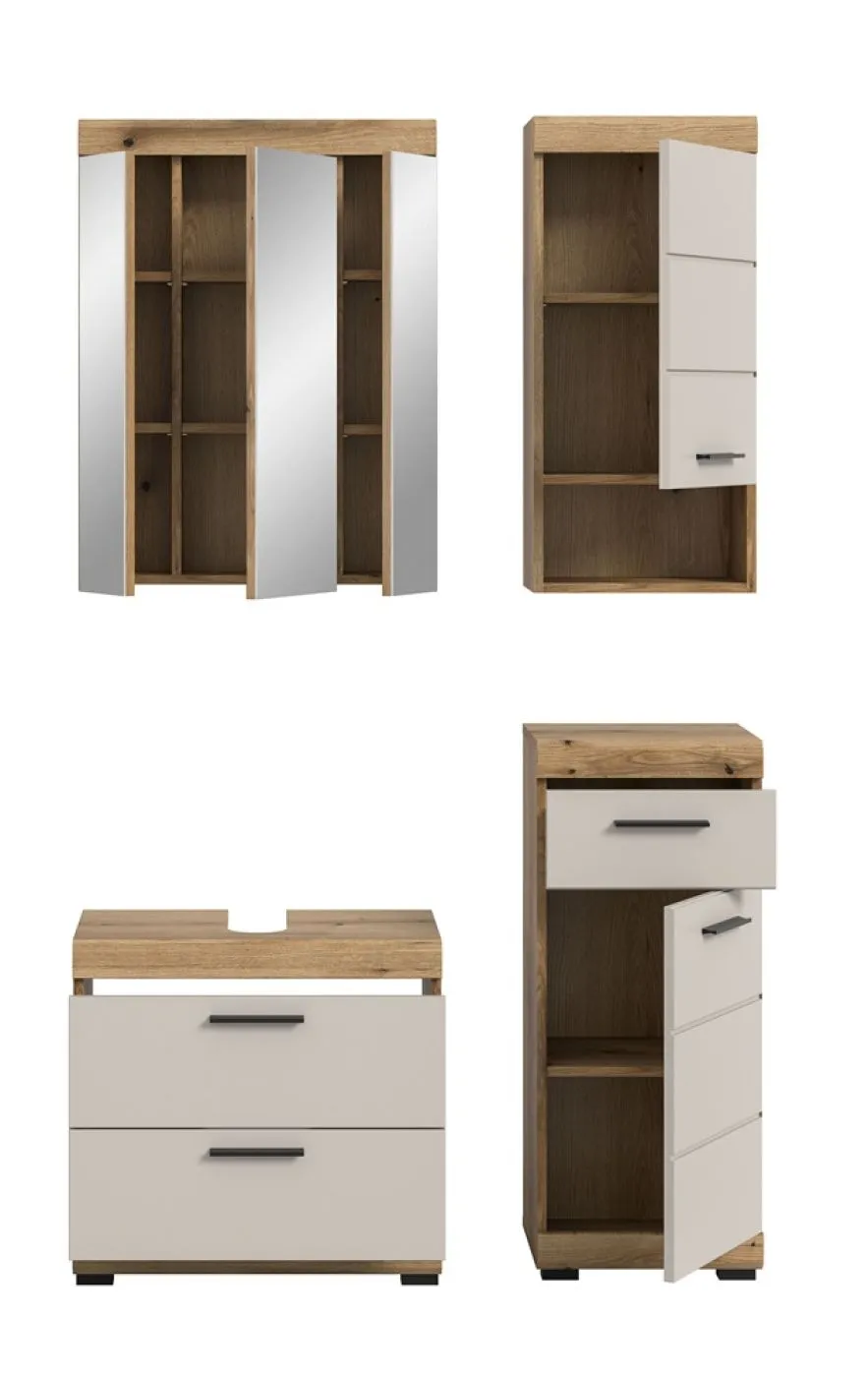 Badezimmer-Set Scout 1a | Kaschmir / Evoak Oak | 4-teilig