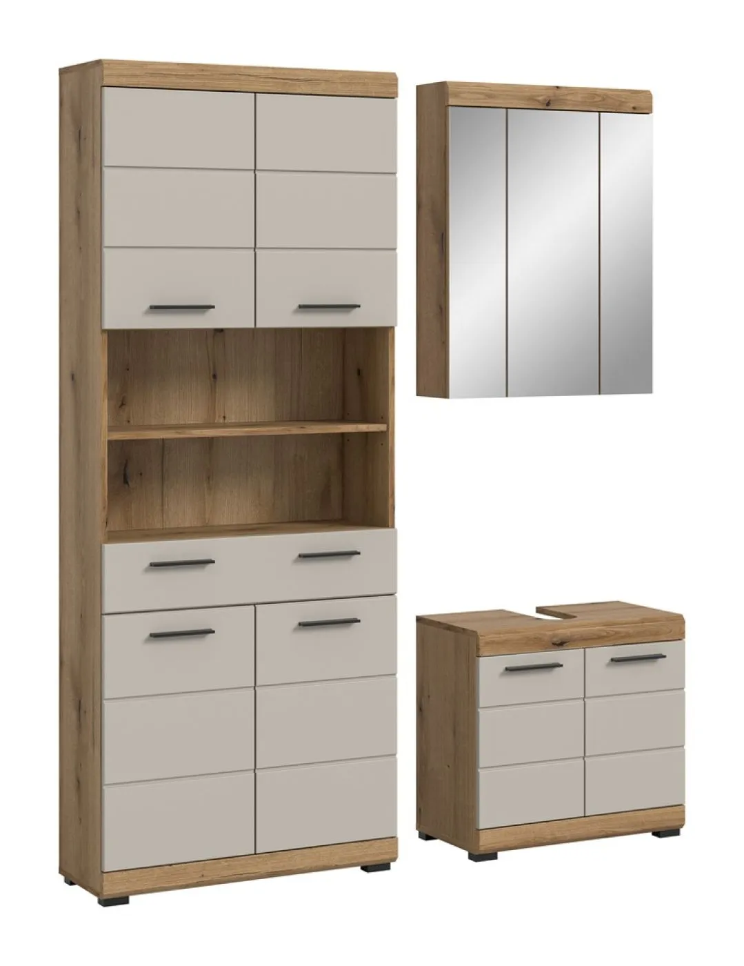 Badezimmer-Set Scout 2 | Kaschmir / Evoak Oak | 3-teilig