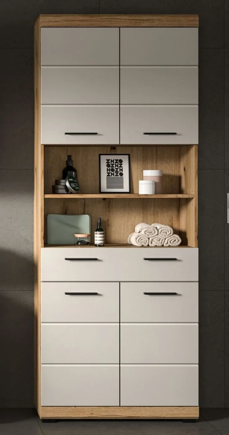 Badezimmer-Set Scout 2 | Kaschmir / Evoak Oak | 3-teilig mit Aufsatzleuchte