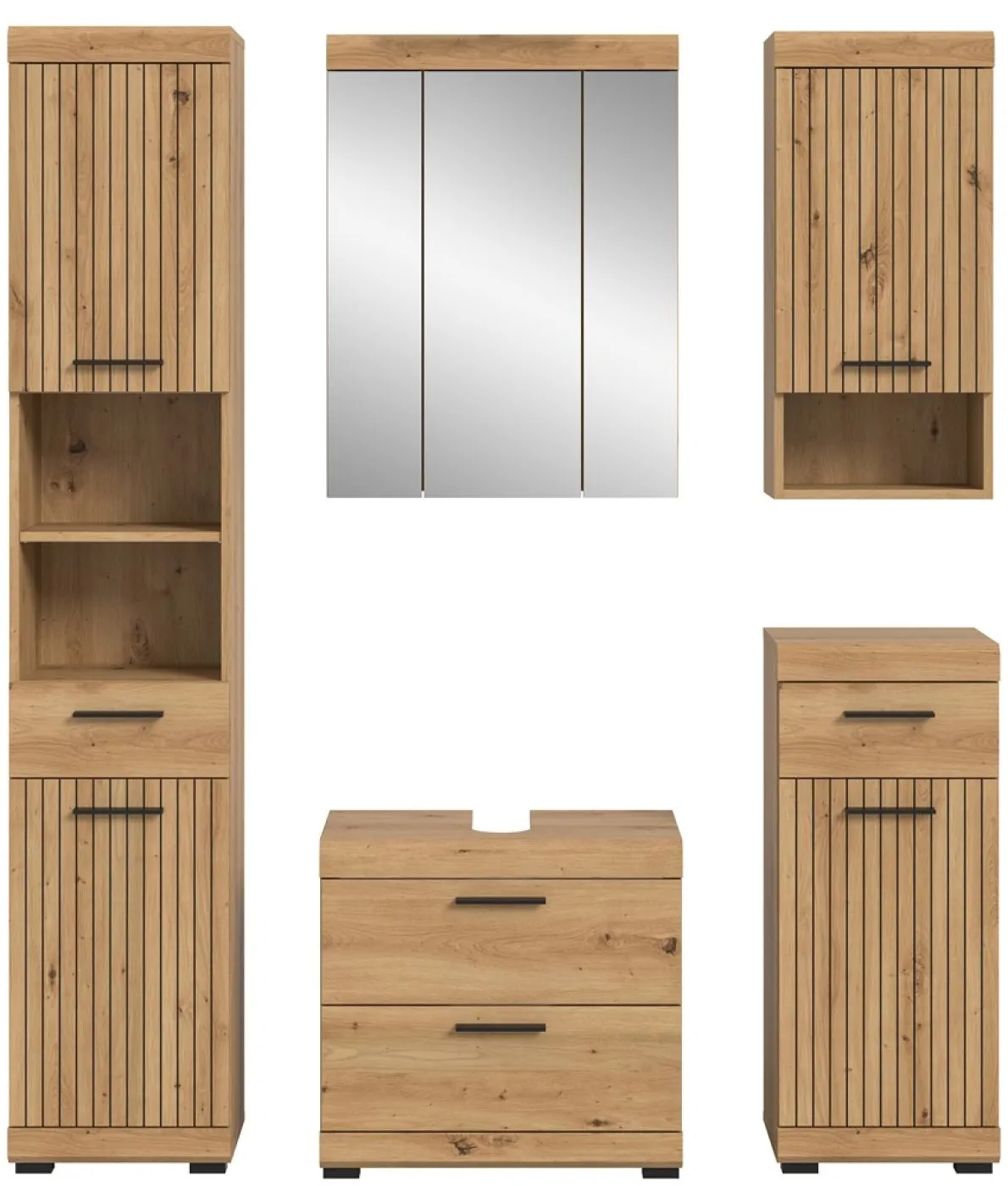Badezimmer-Set Scout 3 | Artisan Eiche | 5-teilig ohne Aufsatzleuchte