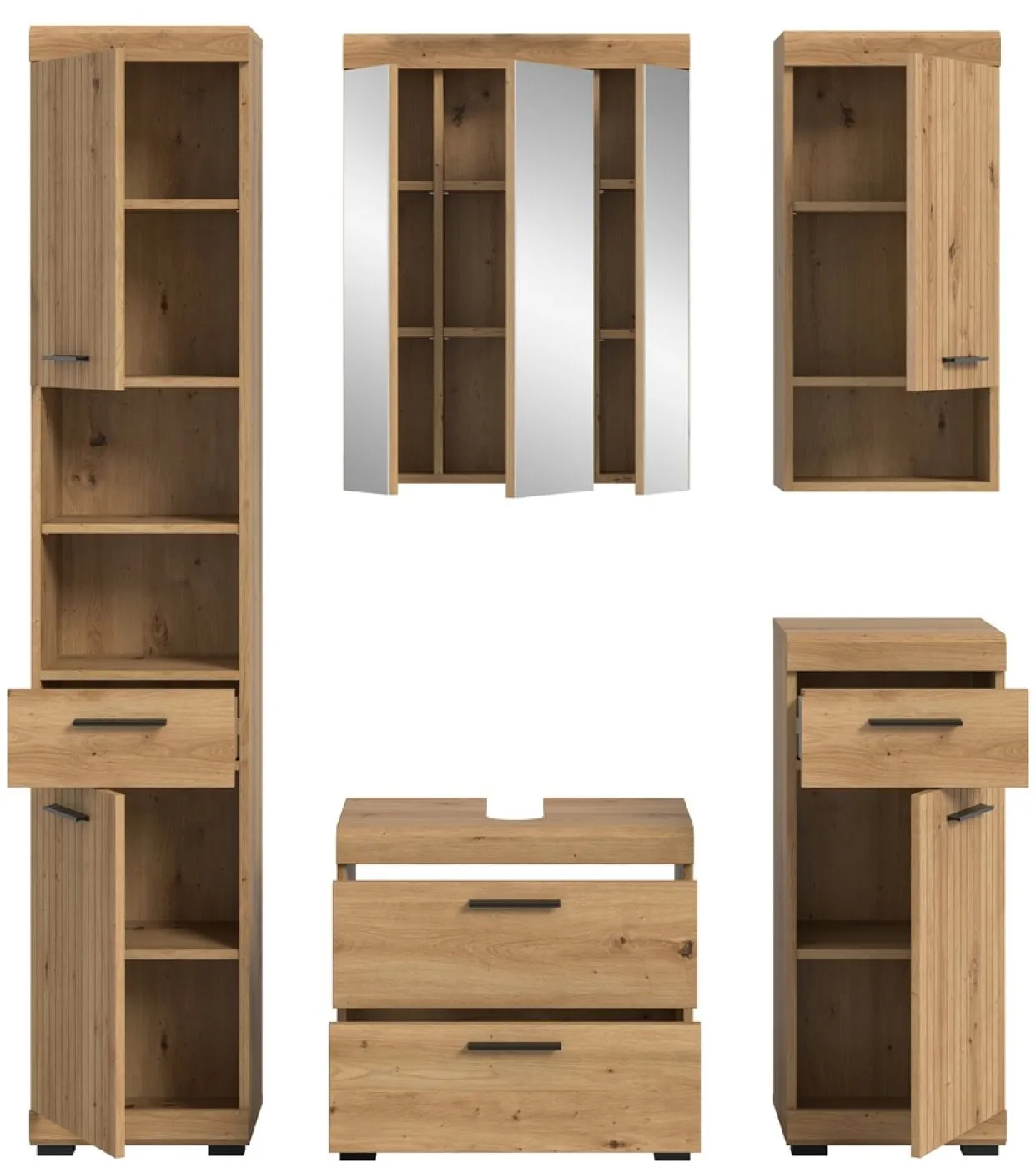 Badezimmer-Set Scout 3 | Artisan Eiche | 5-teilig ohne Aufsatzleuchte