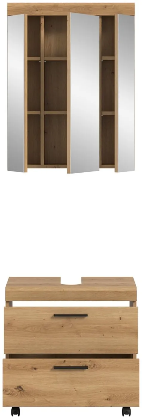 Badezimmer-Set Scout 3 auf Rollen | Artisan Eiche | 2-teilig