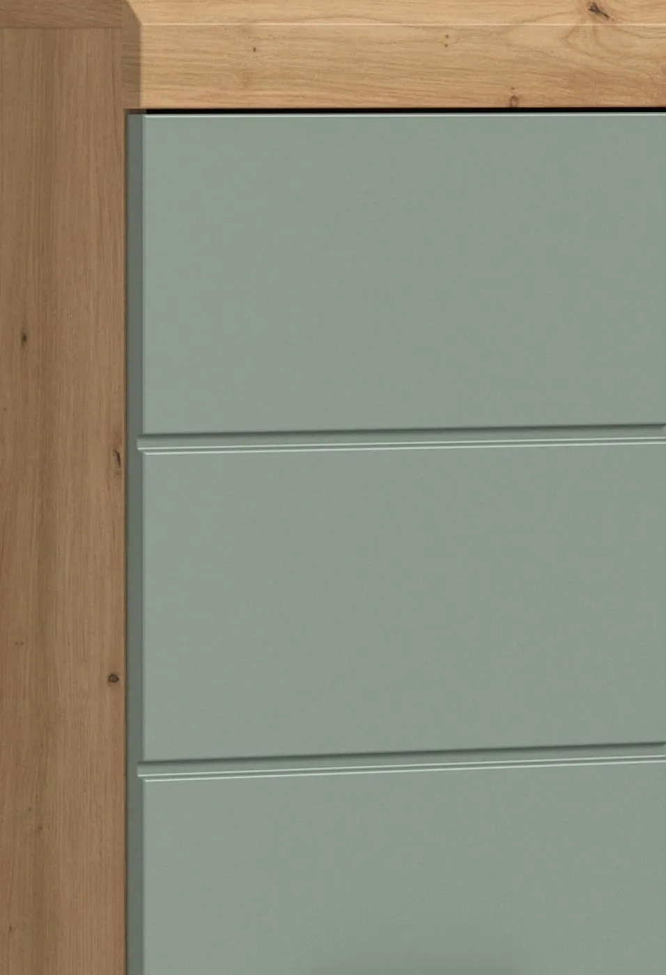 Badezimmer-Set Scout 5 | Salbei / Artisan Eiche | 4-teilig | mit Aufsatzleuchte