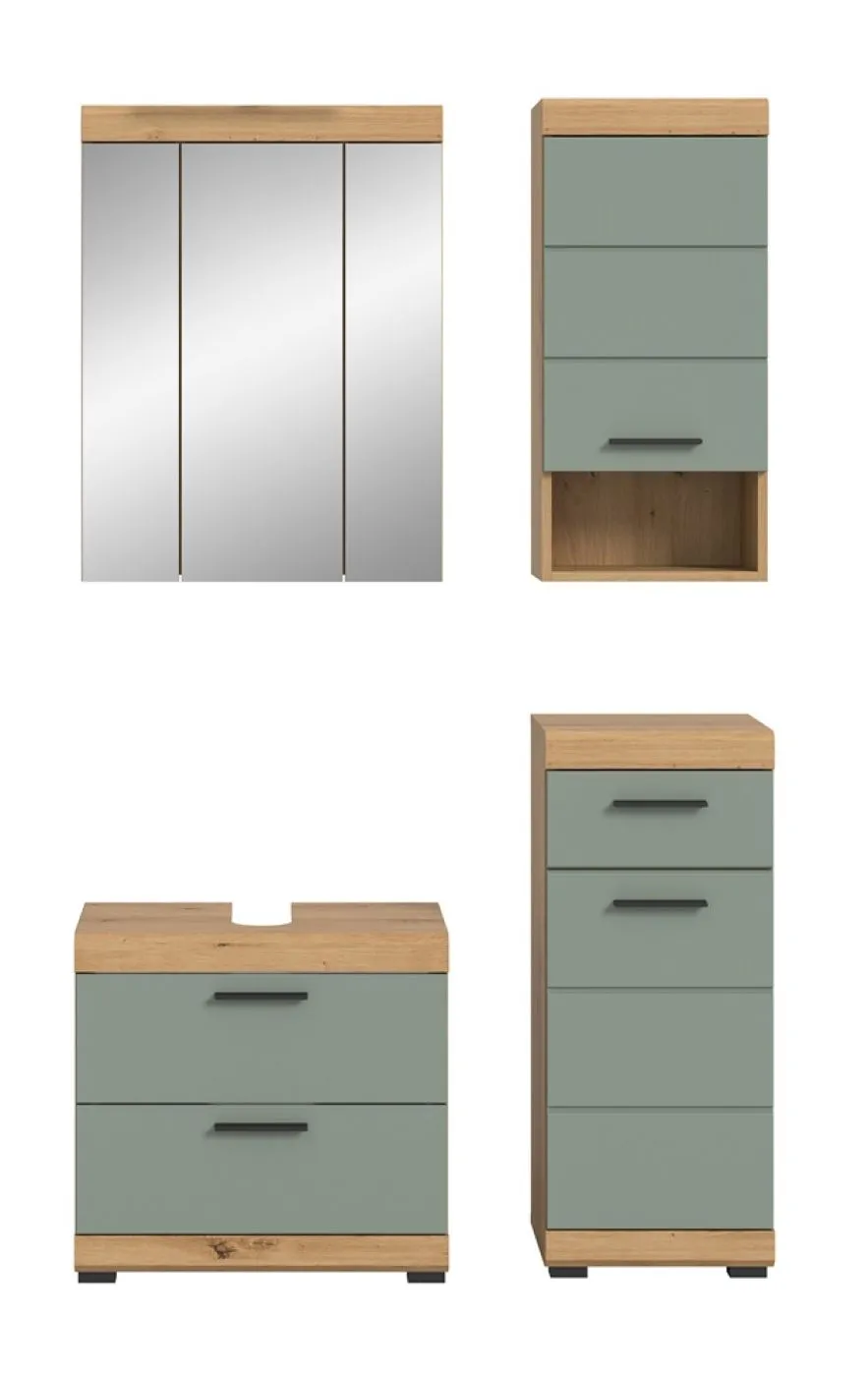 Badezimmer-Set Scout 6 | Salbei / Artisan Eiche | 4-teilig