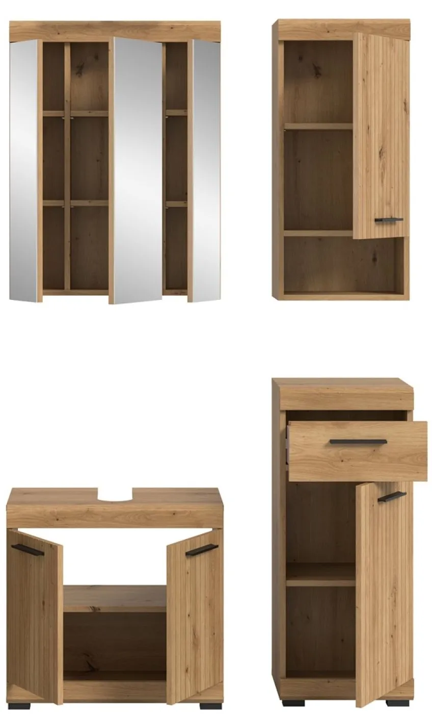 Badezimmer-Set Scout | Artisan Eiche | 4-teilig mit Aufsatzleuchte