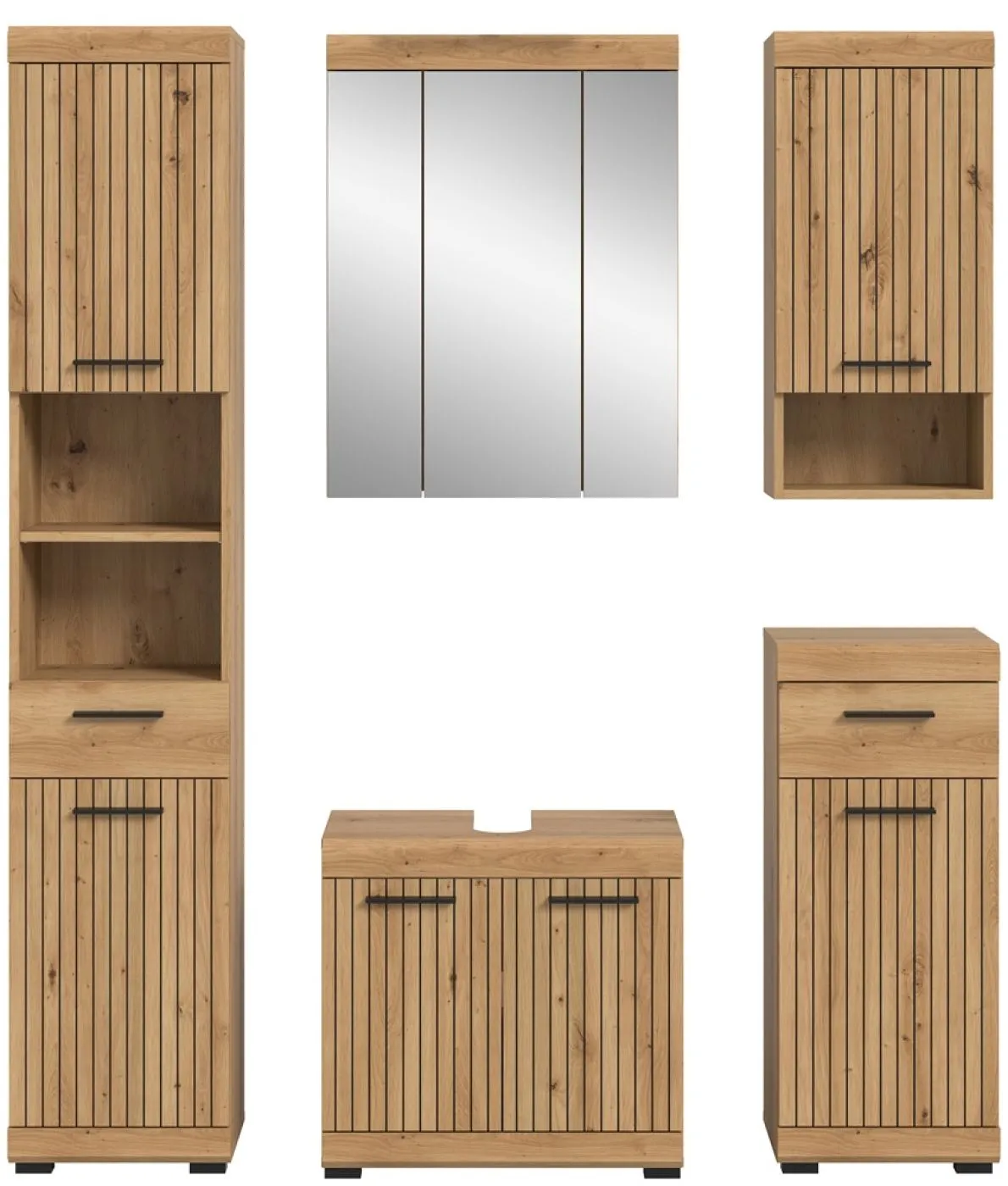 Badezimmer-Set Scout | Artisan Eiche | 5-teilig mit Aufsatzleuchte