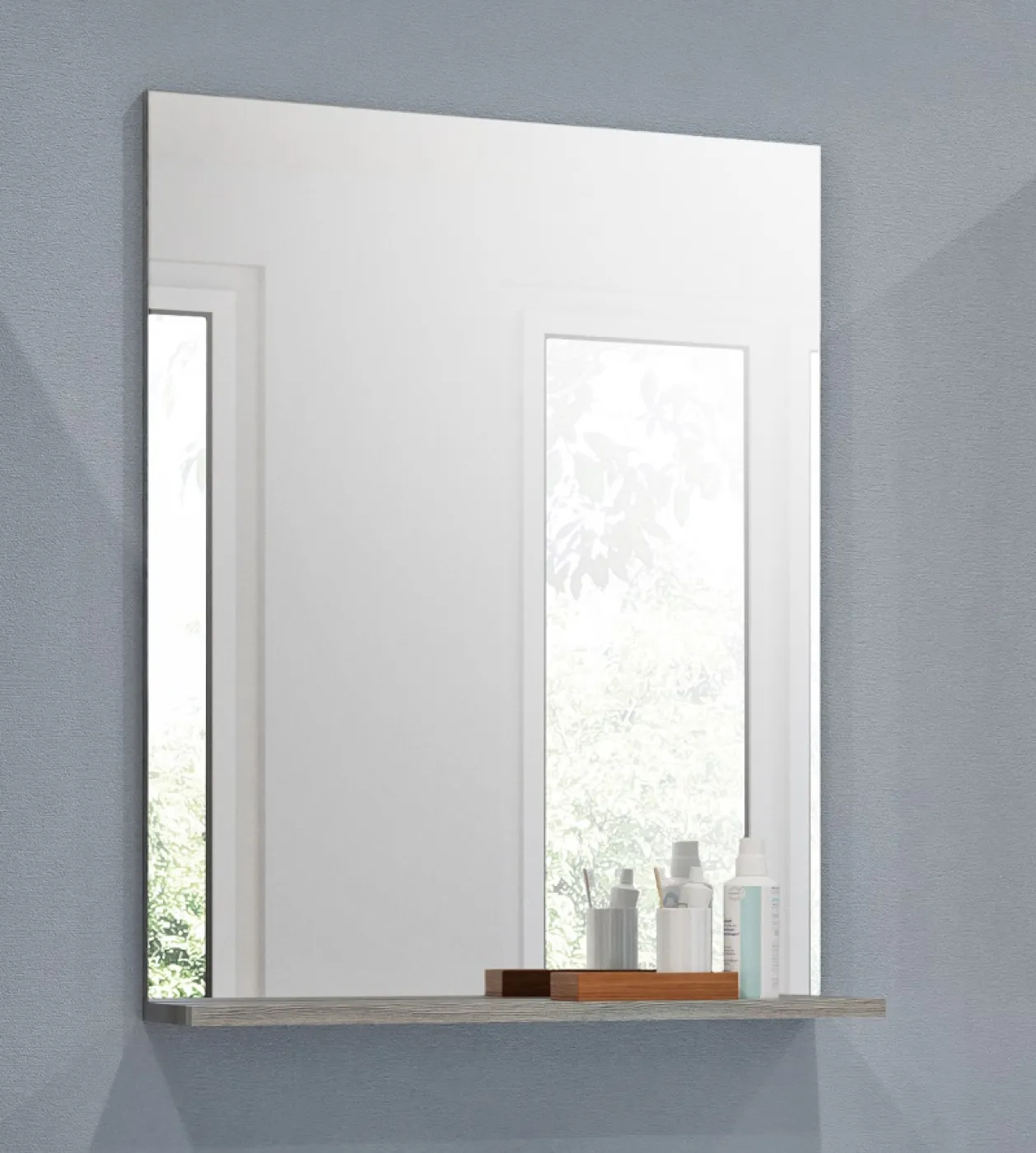 Badezimmer-Set Scout 1 | weiß Hochglanz / rauchsilber | 4-teilig