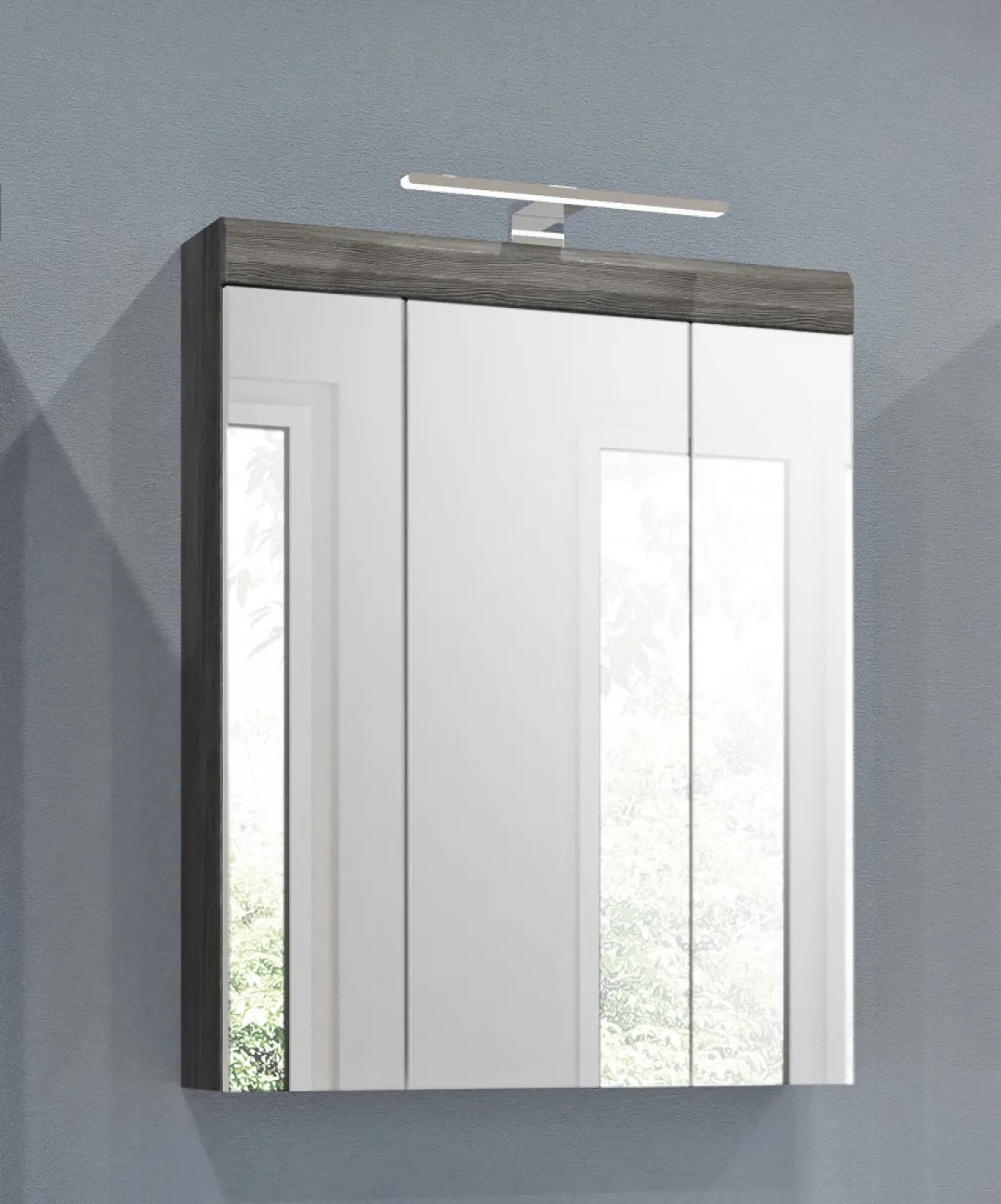 Badezimmer-Set Scout | weiß Hochglanz / rauchsilber | 5-teilig | inkl. LED Beleuchtung