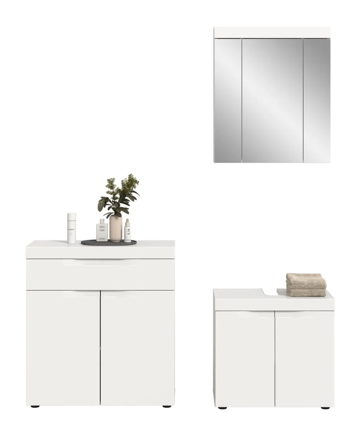 Badezimmer-Set Viana 1 | 3-teilig | weiß ohne Badaufsatzleuchte