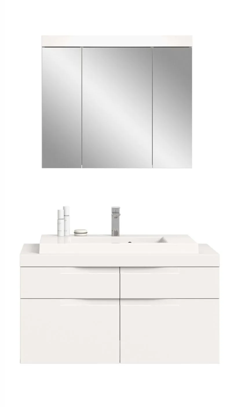Badezimmer Set Viana | 2-teilig | weiß | inkl. Waschbecken