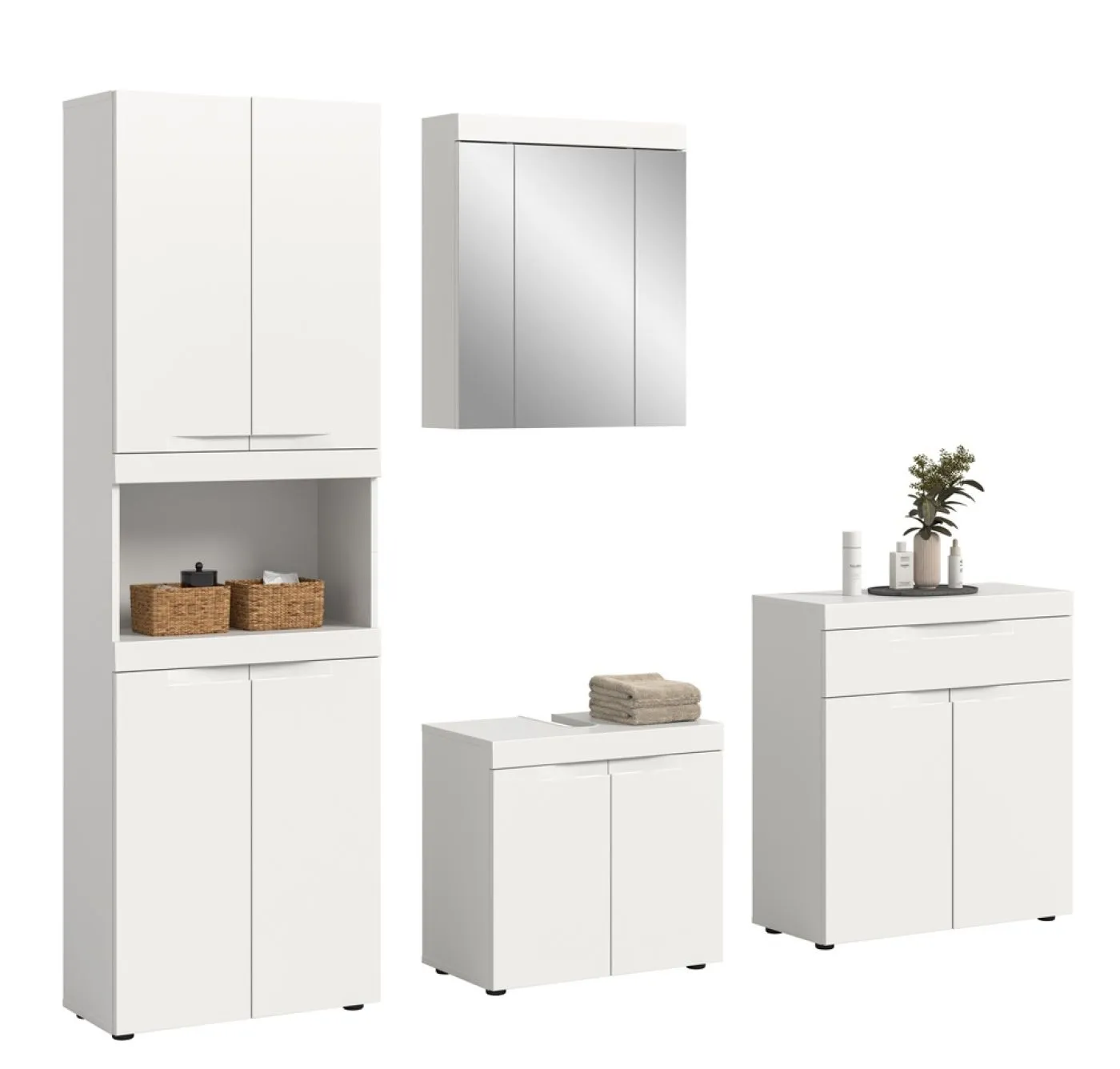 Badezimmer Set Viana | 4-teilig | weiß
