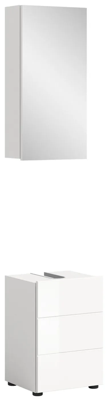 Badezimmer-Set Vira | weiß Hochglanz | 2-teilig | inkl. LED Beleuchtung