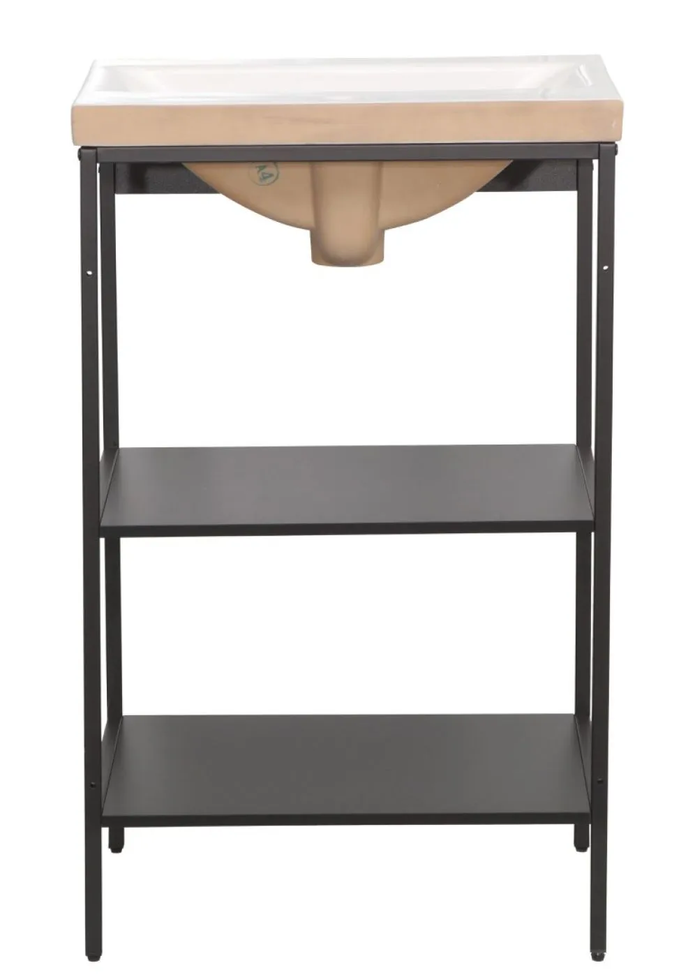 Badezimmer Waschtisch Regal Lorin | weiß / schwarz