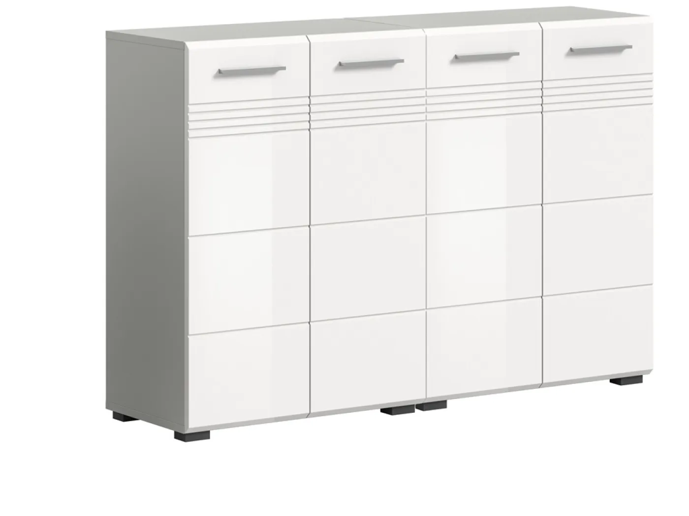 Badezimmerschrank Copa | 2 teilig | hellgrau / weiß Hochglanz