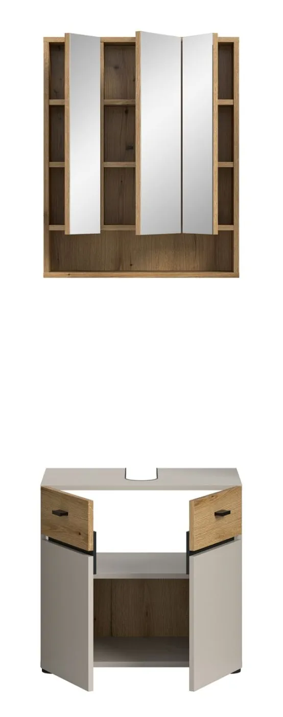 Badkombination Bad Set Aqua | 2-teilig | Kaschmir / Evoke Oak