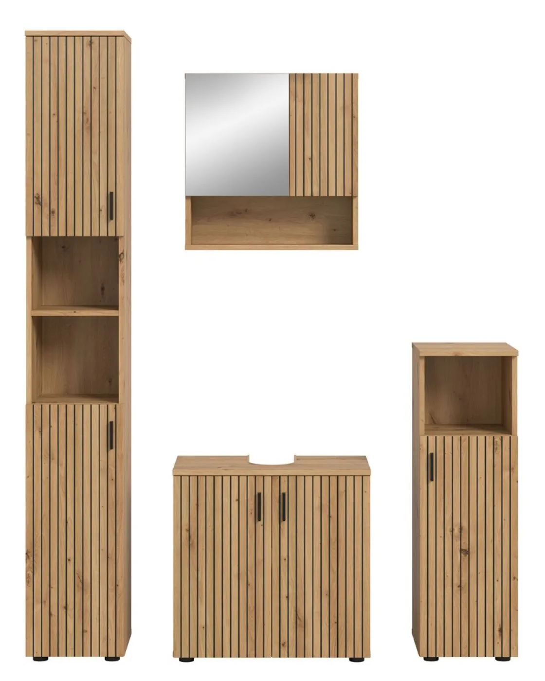 Badkombination Mone 1 | 4-teilig | Artisan Oak ohne Aufsatzleuchte