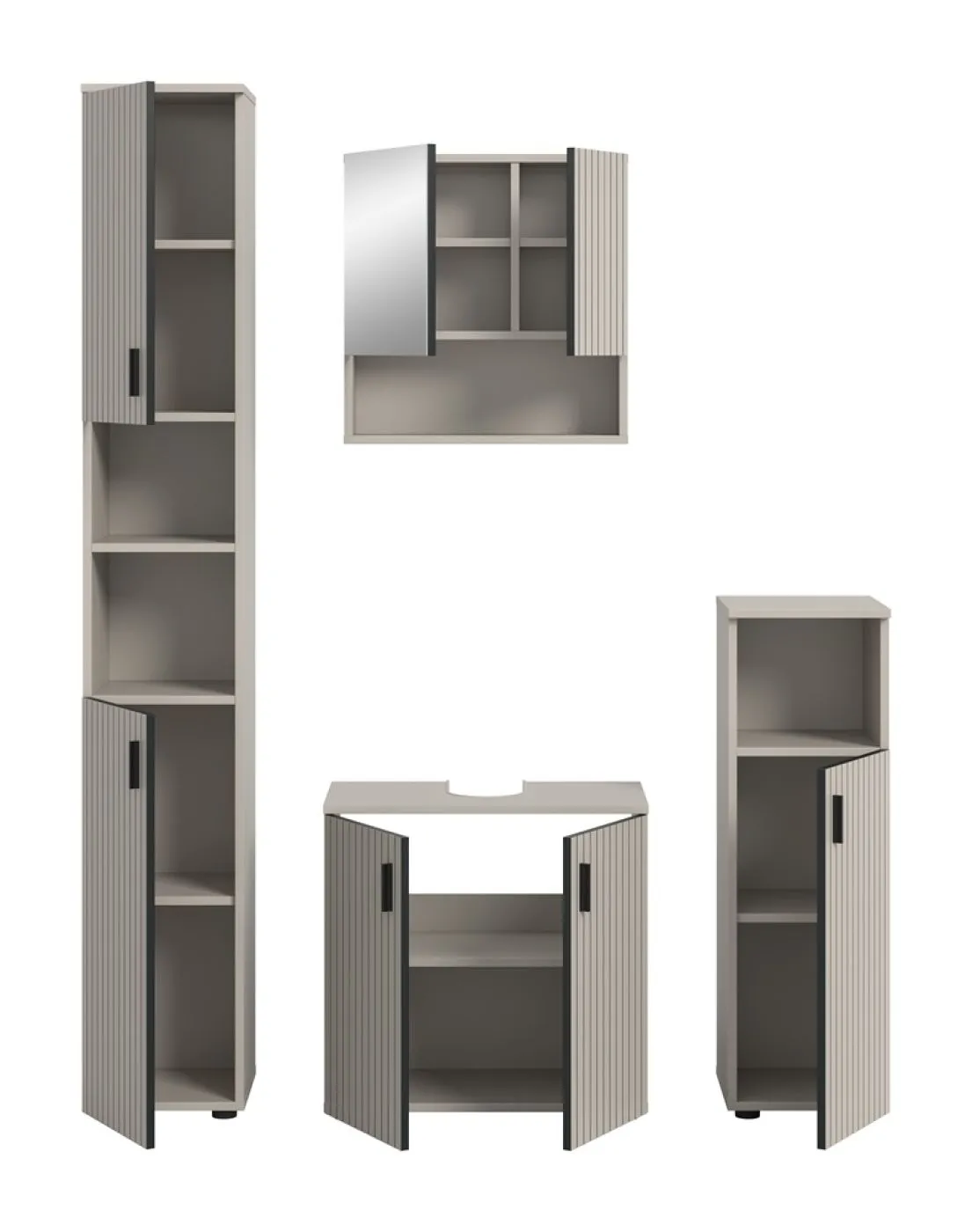 Badkombination Mone 1 | 4-teilig | Kaschmir ohne Aufsatzleuchte