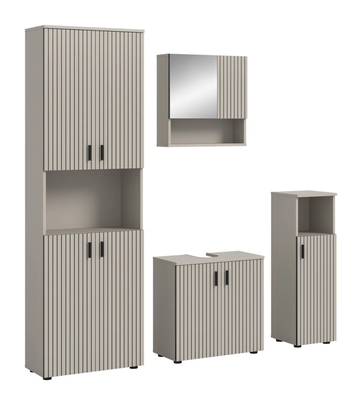 Badkombination Mone | 4-teilig | Kaschmir ohne Aufsatzleuchte