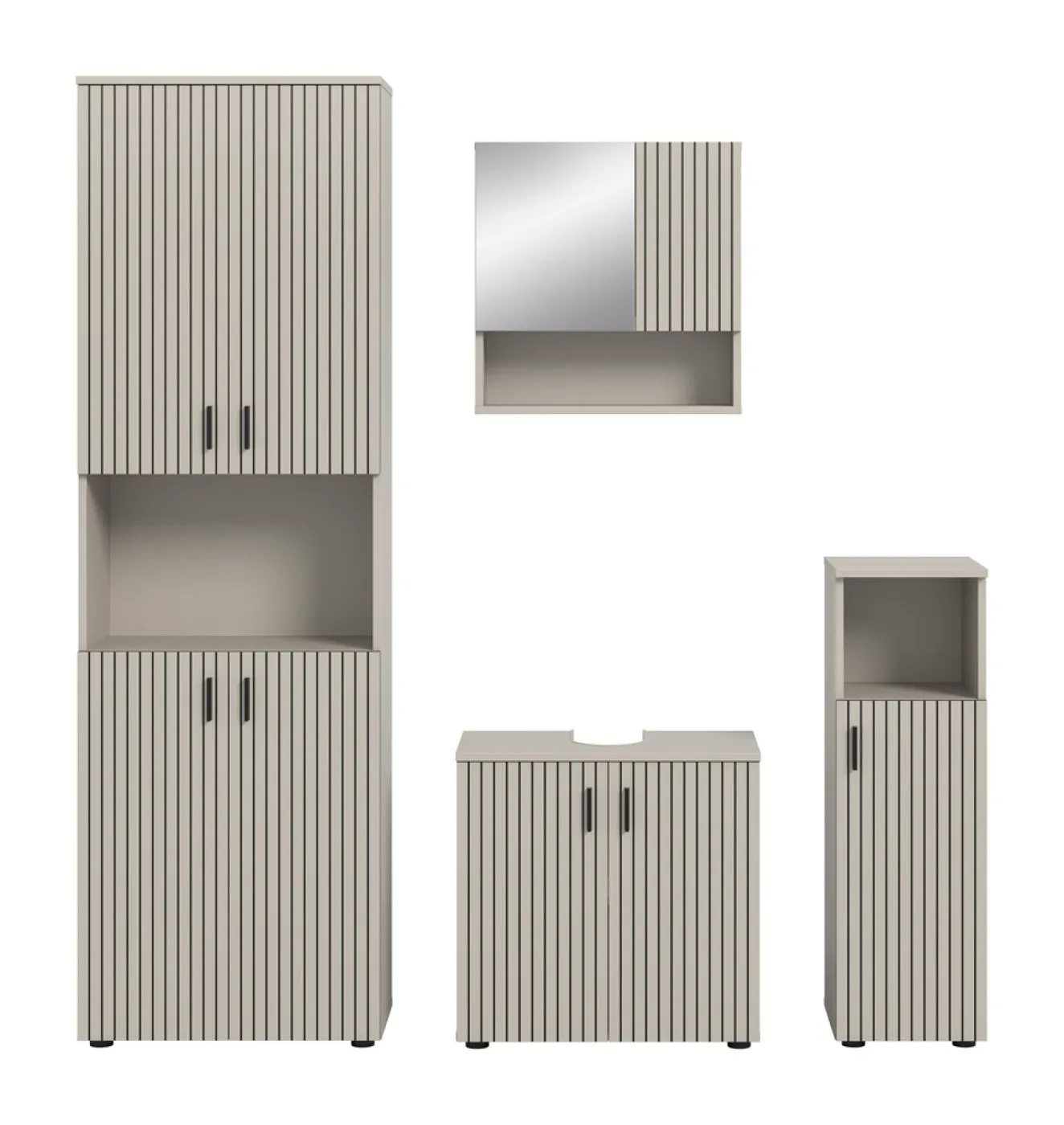 Badkombination Mone | 4-teilig | Kaschmir ohne Aufsatzleuchte